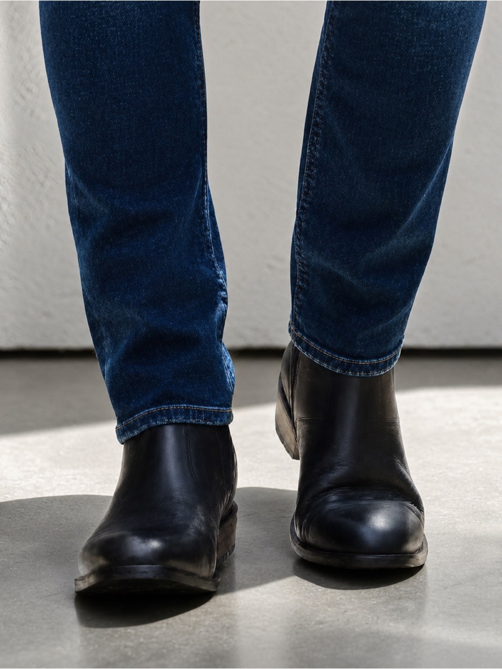 Boulet Contender Men’s 10.5 D Black Leather Western Ankle Boots Side Zip Canada